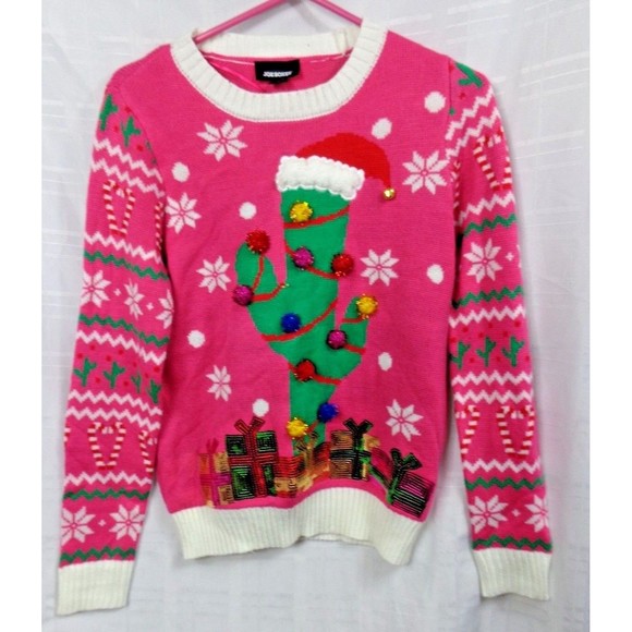 Joe Boxer Sweaters Joe Boxer Cactus Ugly Christmas Sweater Pom Poms